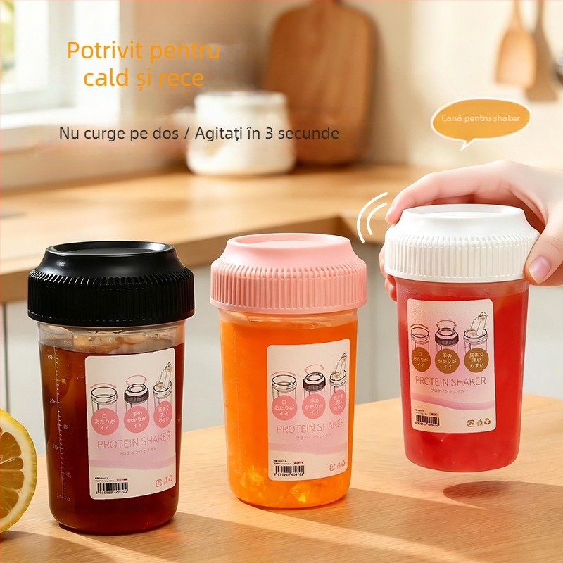 Shaker portabil pentru cafea, cu pudră de proteine și pudră pentru creșterea masei musculare, recipient ușor de curățat, pentru lapte praf, lapte, lapte de soia și apă