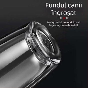 Căniță în formă de ou cu capac cu un clic, sticlă borosilicat cu pereți dubli, capacitate mare, rezistentă la căldură