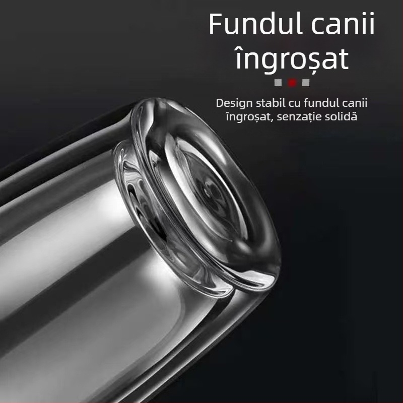 Căniță în formă de ou cu capac cu un clic, sticlă borosilicat cu pereți dubli, capacitate mare, rezistentă la căldură