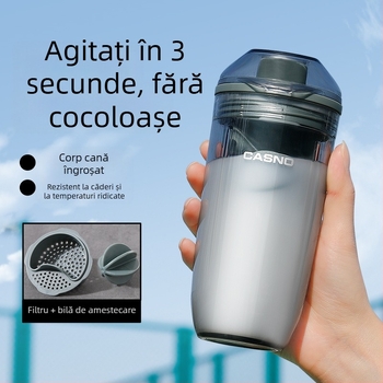 Shaker proteic pentru fitness, model nou 2026, portabil, rezistent la temperaturi înalte, bilă de amestecare alimentară