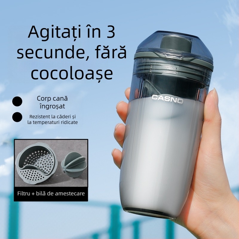 Shaker proteic pentru fitness, model nou 2026, portabil, rezistent la temperaturi înalte, bilă de amestecare alimentară