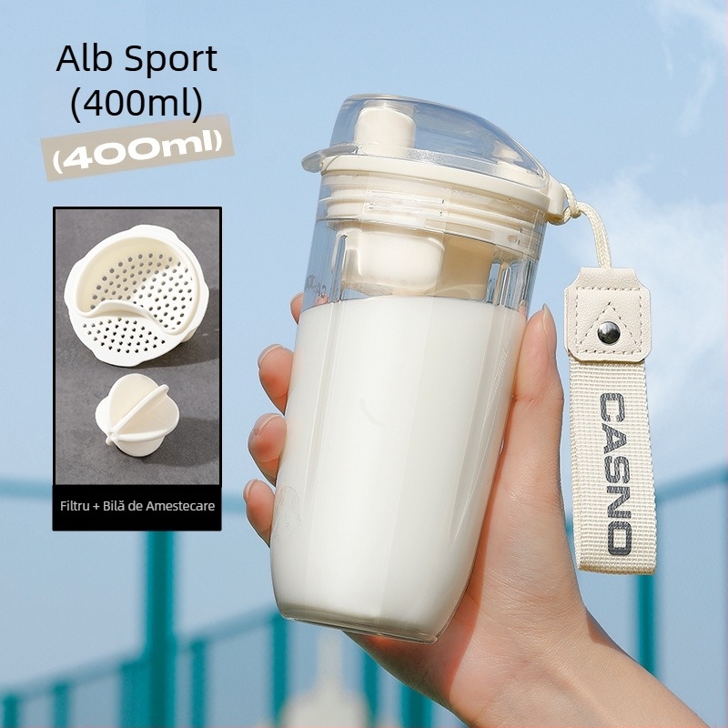 Shaker proteic pentru fitness, model nou 2026, portabil, rezistent la temperaturi înalte, bilă de amestecare alimentară