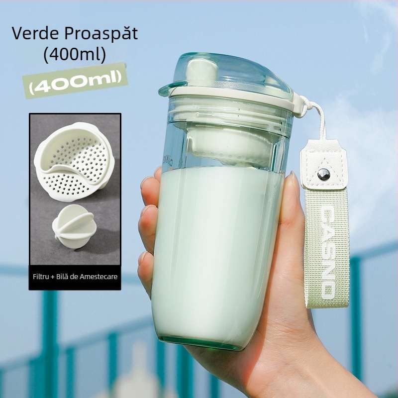 Shaker proteic pentru fitness, model nou 2026, portabil, rezistent la temperaturi înalte, bilă de amestecare alimentară