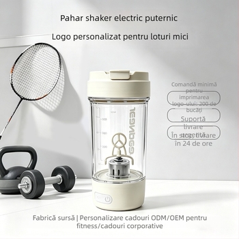 Recipient de amestecare complet automat, shaker electric portabil, reîncărcabil, 600 ml pentru pudră de proteine.