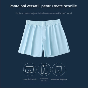Boxer briefs pentru bărbați din ice silk, vară, mărime Plus, largi, respirabile, uscare rapidă, fără cusături, pantaloni de casă