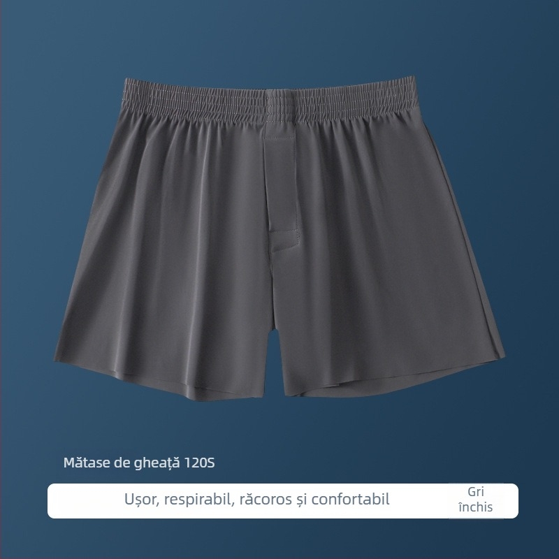Boxer briefs pentru bărbați din ice silk, vară, mărime Plus, largi, respirabile, uscare rapidă, fără cusături, pantaloni de casă