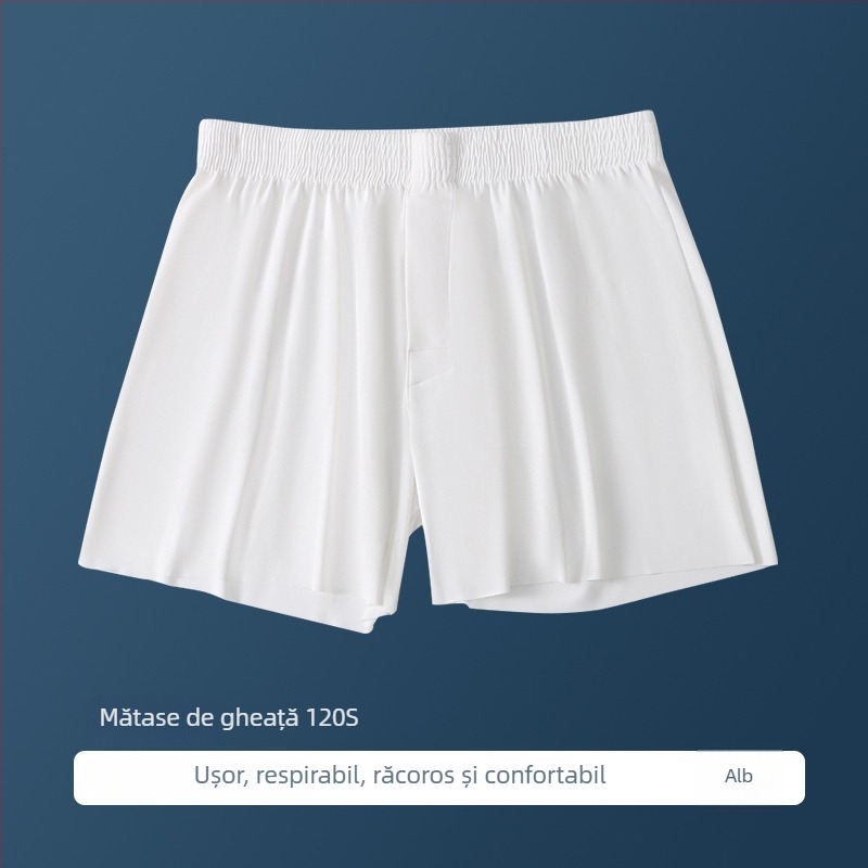 Boxer briefs pentru bărbați din ice silk, vară, mărime Plus, largi, respirabile, uscare rapidă, fără cusături, pantaloni de casă