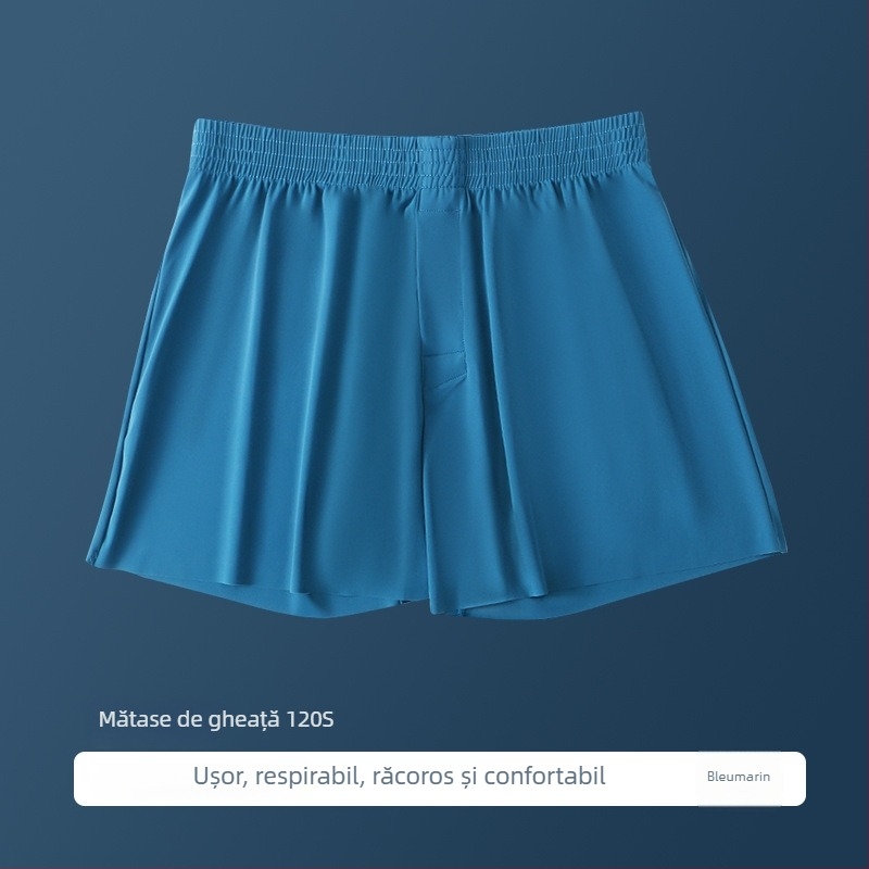 Boxer briefs pentru bărbați din ice silk, vară, mărime Plus, largi, respirabile, uscare rapidă, fără cusături, pantaloni de casă