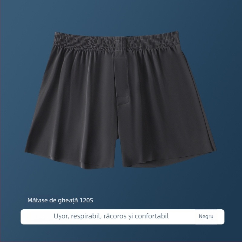 Boxer briefs pentru bărbați din ice silk, vară, mărime Plus, largi, respirabile, uscare rapidă, fără cusături, pantaloni de casă