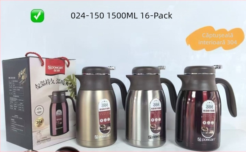 Baokang Termos cu capacitate mare, pereți dublu, din oțel inoxidabil 304, izolat pentru cafea, uz casnic
