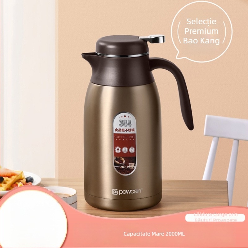 Baokang Termos cu capacitate mare, pereți dublu, din oțel inoxidabil 304, izolat pentru cafea, uz casnic