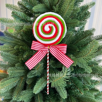Ornamente de Crăciun pentru brad, în formă de baston și bomboană pe băț