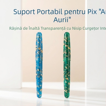 Suport pentru pix din rășină, cu spațiu de depozitare filetat și capac