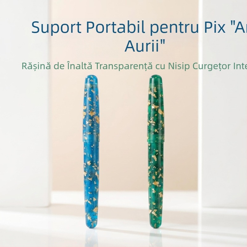 Suport pentru pix din rășină, cu spațiu de depozitare filetat și capac