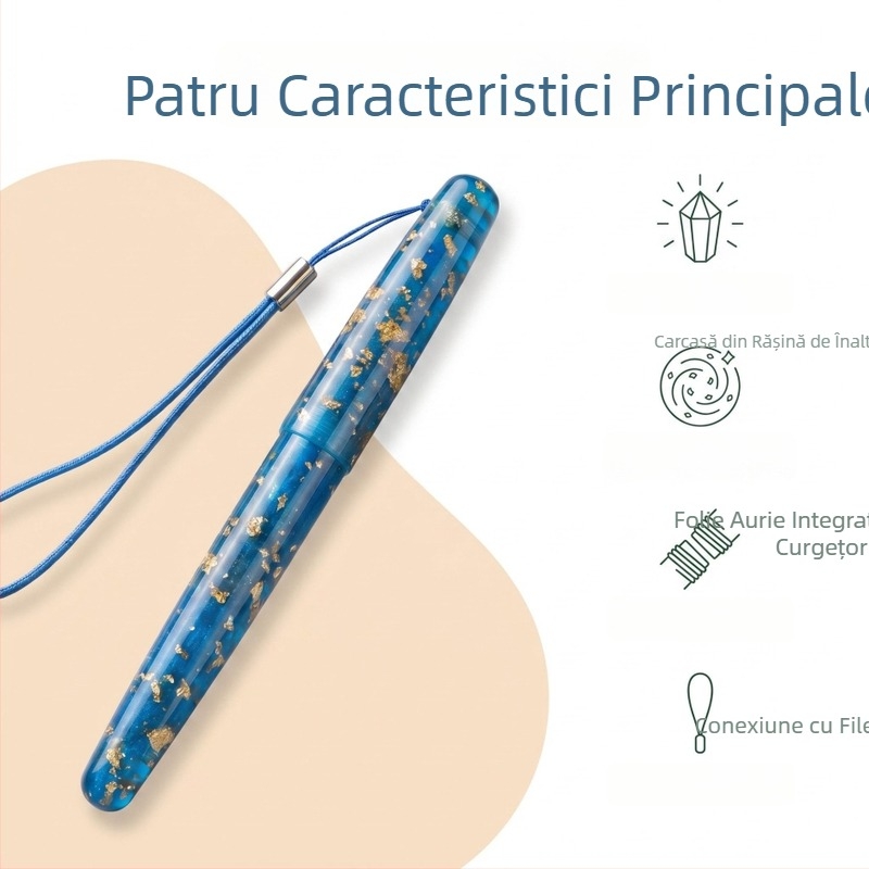Suport pentru pix din rășină, cu spațiu de depozitare filetat și capac