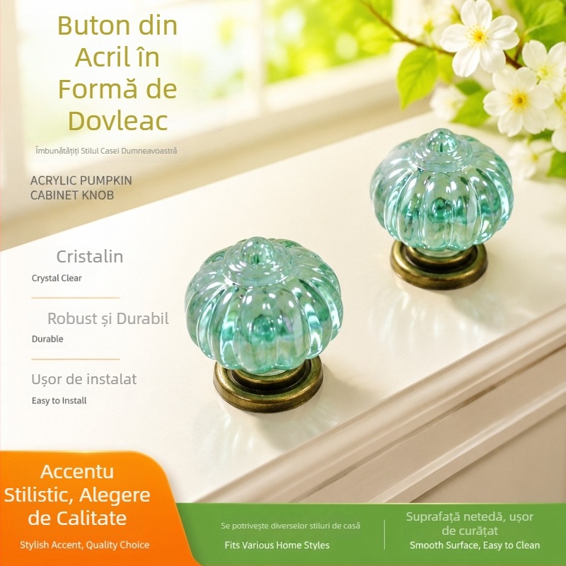 Mânere din cristal acrilic pentru mobilier de casă, utilizare zilnică, cinci culori, confortabile, simple și elegante