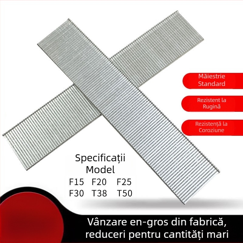 Cuie drepte pneumatice pentru pistol cuie, tâmplărie, dimensiuni F30, F50, F38, F25, F20, F15