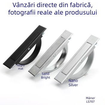 Mâner ascuns pentru sertare, rotativ, în stil tatami, PL005 inel sferic LS707, aliaj zinc