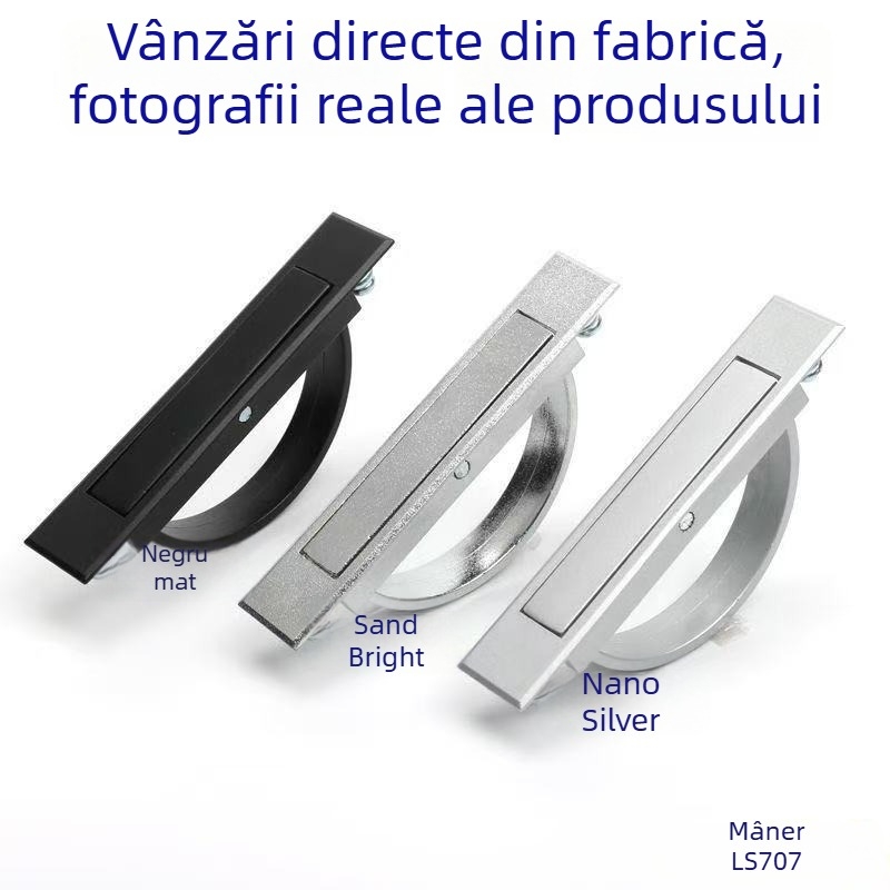 Mâner ascuns pentru sertare, rotativ, în stil tatami, PL005 inel sferic LS707, aliaj zinc