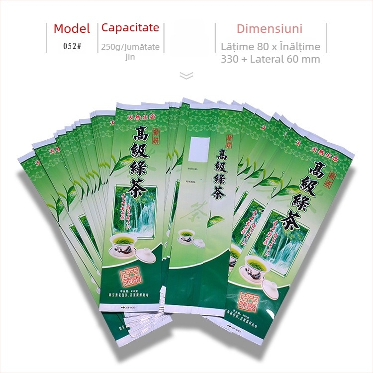 Ceai verde 250 g, pungi vidate cu buzunar interior, ambalaj ceai sigilat termic