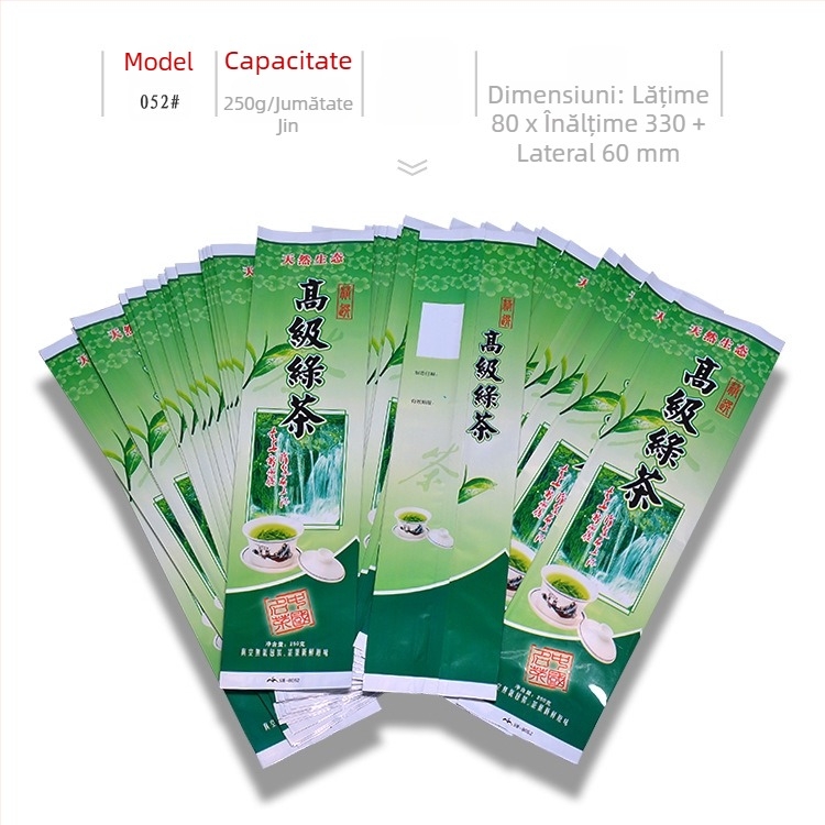 Ceai verde 250 g, pungi vidate cu buzunar interior, ambalaj ceai sigilat termic