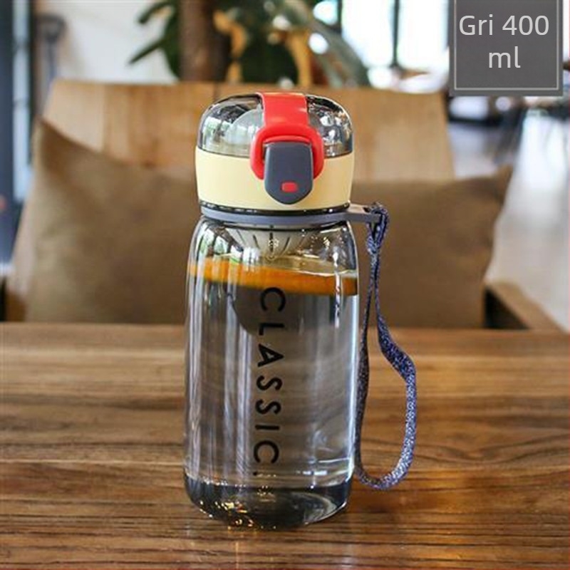 Sticlă de apă din plastic, design sport cu efect săritor, capacitate mare, cană de călătorie unisex pentru studenți
