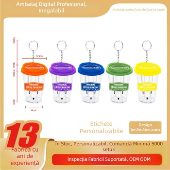 Cutie de cristal pentru ambalare electronice 3C: cablu de date, căști cu fir, cârlig pentru căști, ceașcă de ceai cu lapte, eprubă și încărcător cu trei pini