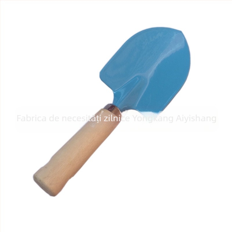 Set de unelte de grădină cu mâner din lemn, 3 piese: lopată rotundă, lopată pătrată și greblă pentru legume și flori