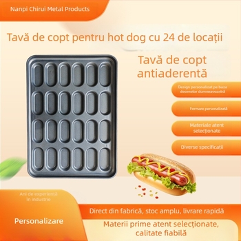 Formă antiaderentă pentru cârnați cu 24 de cavități și tavă de copt, forme rotunde și pătrate, pentru uz casnic și comercial