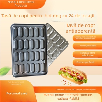 Formă antiaderentă pentru cârnați cu 24 de cavități și tavă de copt, forme rotunde și pătrate, pentru uz casnic și comercial