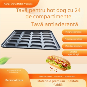Formă antiaderentă pentru cârnați cu 24 de cavități și tavă de copt, forme rotunde și pătrate, pentru uz casnic și comercial