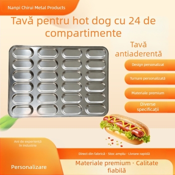 Formă antiaderentă pentru cârnați cu 24 de cavități și tavă de copt, forme rotunde și pătrate, pentru uz casnic și comercial
