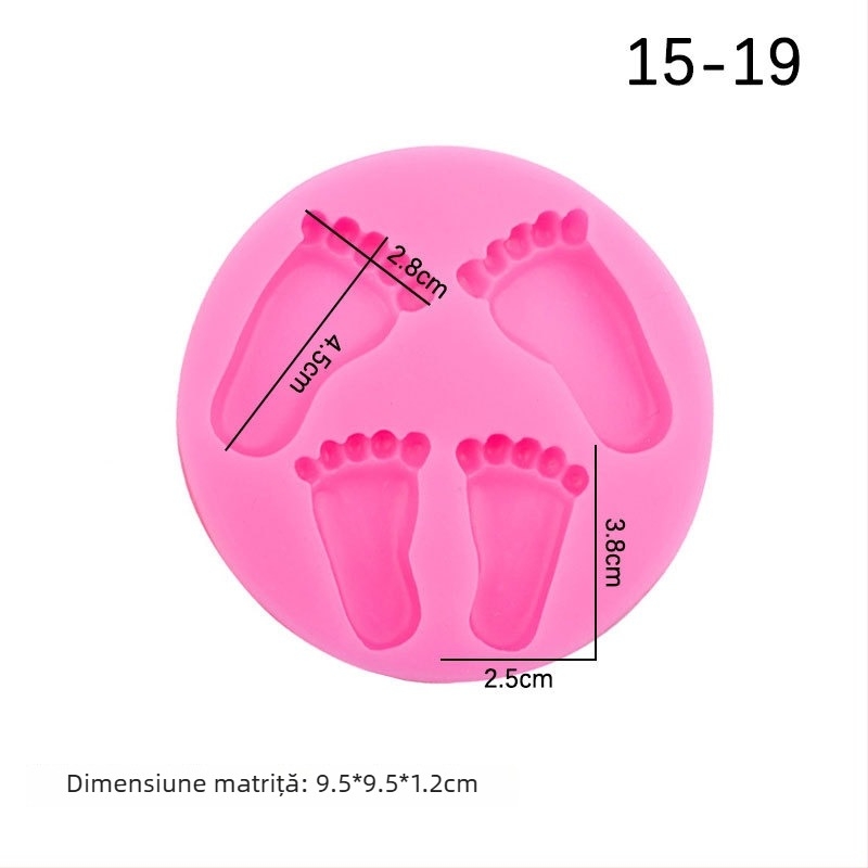 Formă din silicon în formă de patru picioare, pentru fondant și săpun.