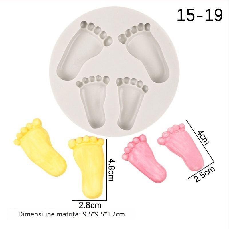 Formă din silicon în formă de patru picioare, pentru fondant și săpun.