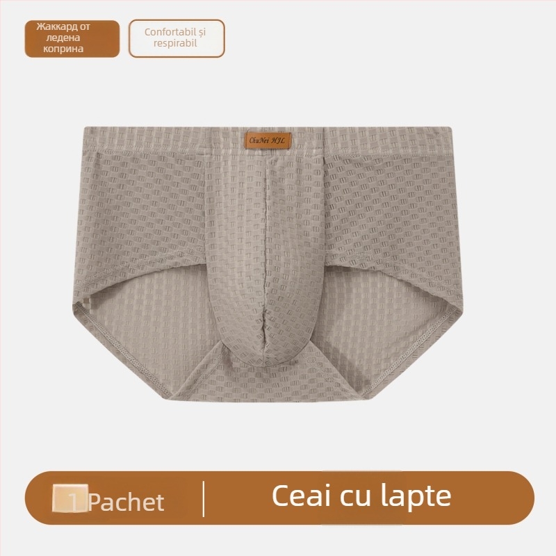 Ice Silk boxeri pentru bărbați – respirabili, uscare rapidă, jacquard simplu, culoare solidă