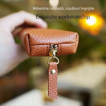 Penar minimalist din piele, portabil, capacitate mică, geantă de papetărie cu husă de protecție pentru stilou