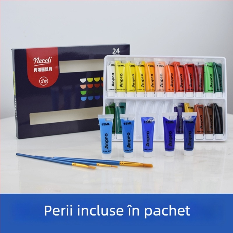 Neroli Floare de portocal 24 de culori - set de vopsea acrilică pentru copii — pictură DIY pe pietre și haine