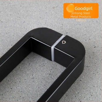 Mâner din oțel inoxidabil negru, cu două curbe, pentru uși din sticlă, design minimalist, țeavă pătrată
