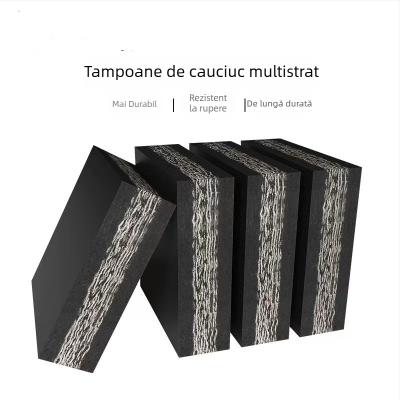 Placă din cauciuc industrial cu amortizare a şocurilor, strat textil şi suprafaţă antiderapantă, durabilă