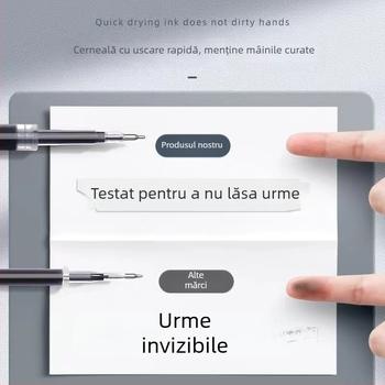 Refil de stilou 0,5 mm, negru, cerneală neutră, uscare rapidă, push-type, capacitate mare, vârf brush cu formă de dovleac