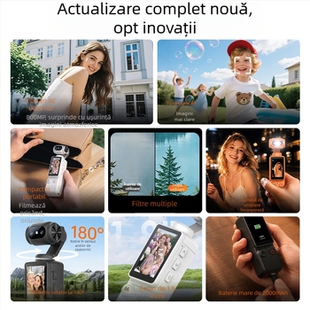 A30 cameră de acțiune cu două camere, gimbal manual, dimensiune de buzunar, stabilizare HD