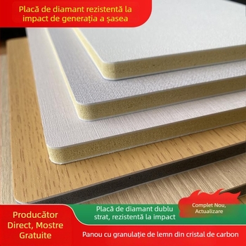 Panou decorativ pentru interior din placă cu carbon cristal – panou de perete integrat cu finisaj lemnos
