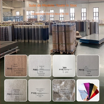 Panou decorativ pentru interior din placă cu carbon cristal – panou de perete integrat cu finisaj lemnos
