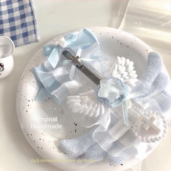 Cuțit de desfacere ambalaje, realizat manual, temă Sea Salt Bubble Water, stil INS, design acuarelă drăguț