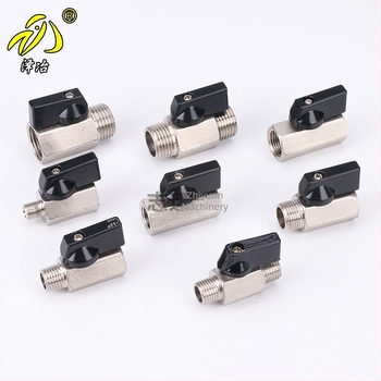 Valvă mini din cupru pur, dimensiuni 1/4, 3/8 și 1/2 inch, finisaj electroplacat lustruit, pentru sisteme de filtrare a apei, filet interior și exterior