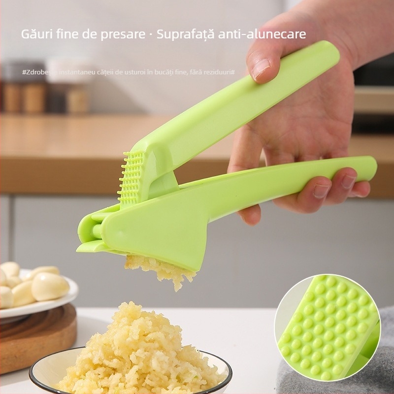 Presa detașabilă de usturoi, cu curățător și zdrobitor, pentru pastă de usturoi – multifuncțional