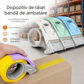Sigiliu metalic pentru cutii cu dozator transparent de bandă