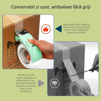 Sigiliu metalic pentru cutii cu dozator transparent de bandă