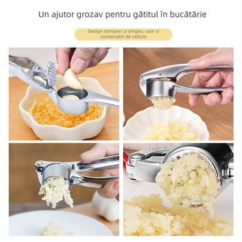 Presa de usturoi din aliaj de zinc și decojitor de usturoi – Instrument de bucătărie manual, design minimalist modern