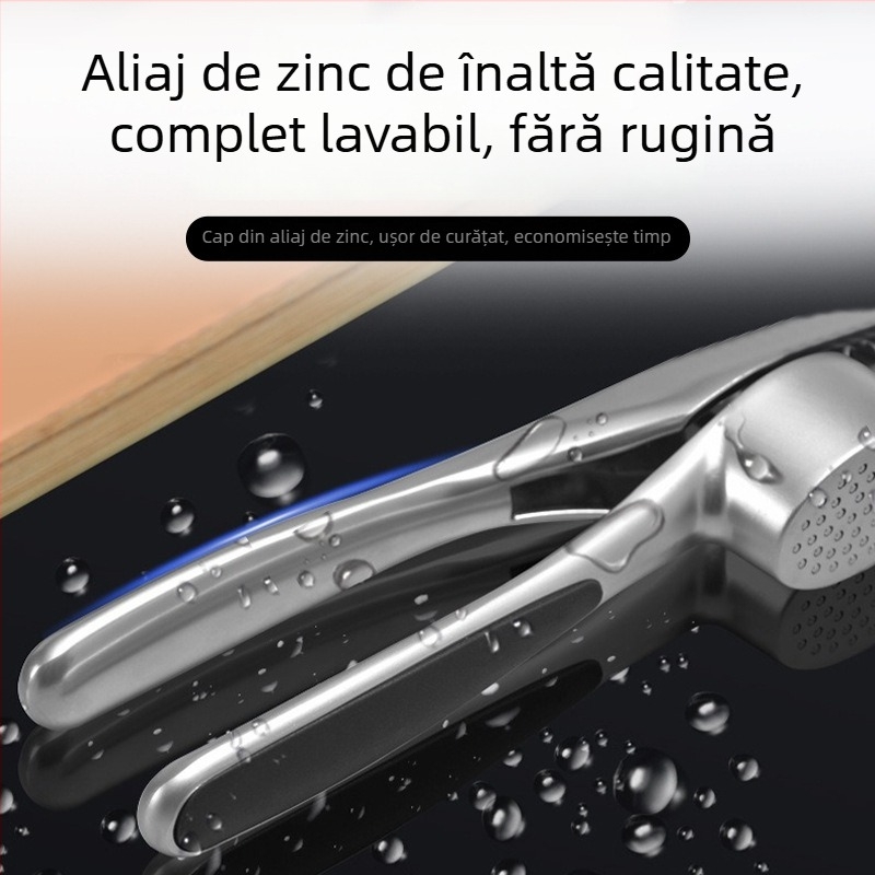 Presa de usturoi din aliaj de zinc și decojitor de usturoi – Instrument de bucătărie manual, design minimalist modern